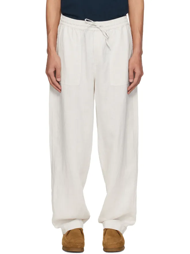 Merz b. Schwanen Merz b. Schwanen Worker's Linen ドローストリング トラウザーズの商品画像