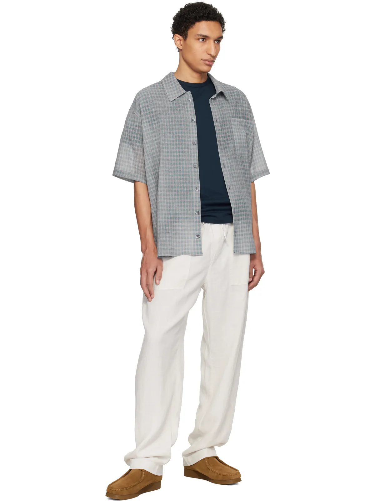 Merz b. Schwanen Worker's Linen ドローストリング トラウザーズ - 画像4