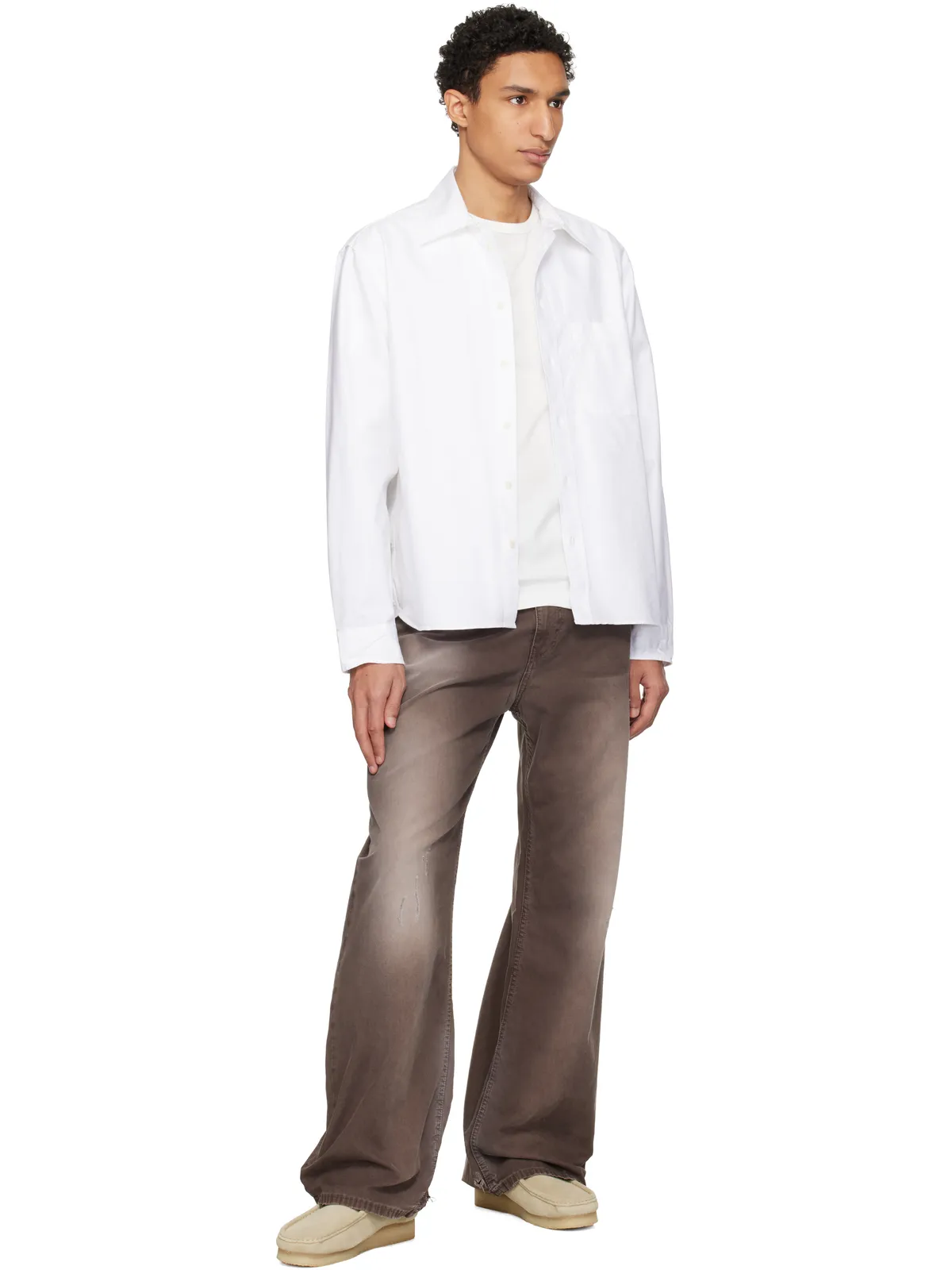 Merz b. Schwanen Modern-Cut コットン オックスフォード 長袖シャツ - 画像4