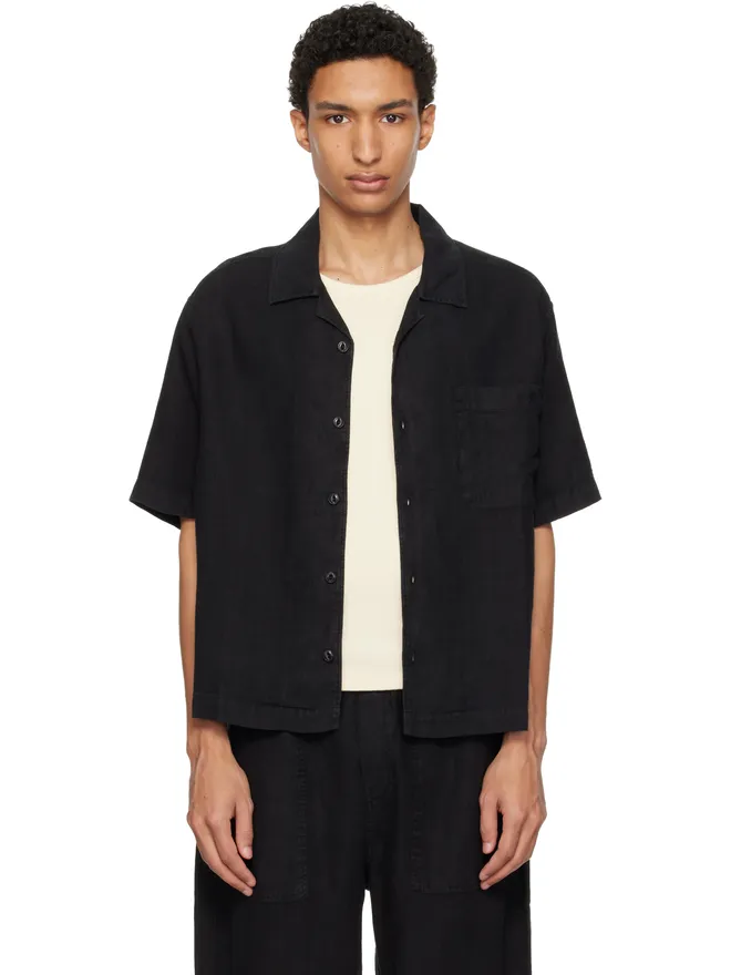 Merz b. Schwanen Merz b. Schwanen リネン ボウリングシャツの商品画像