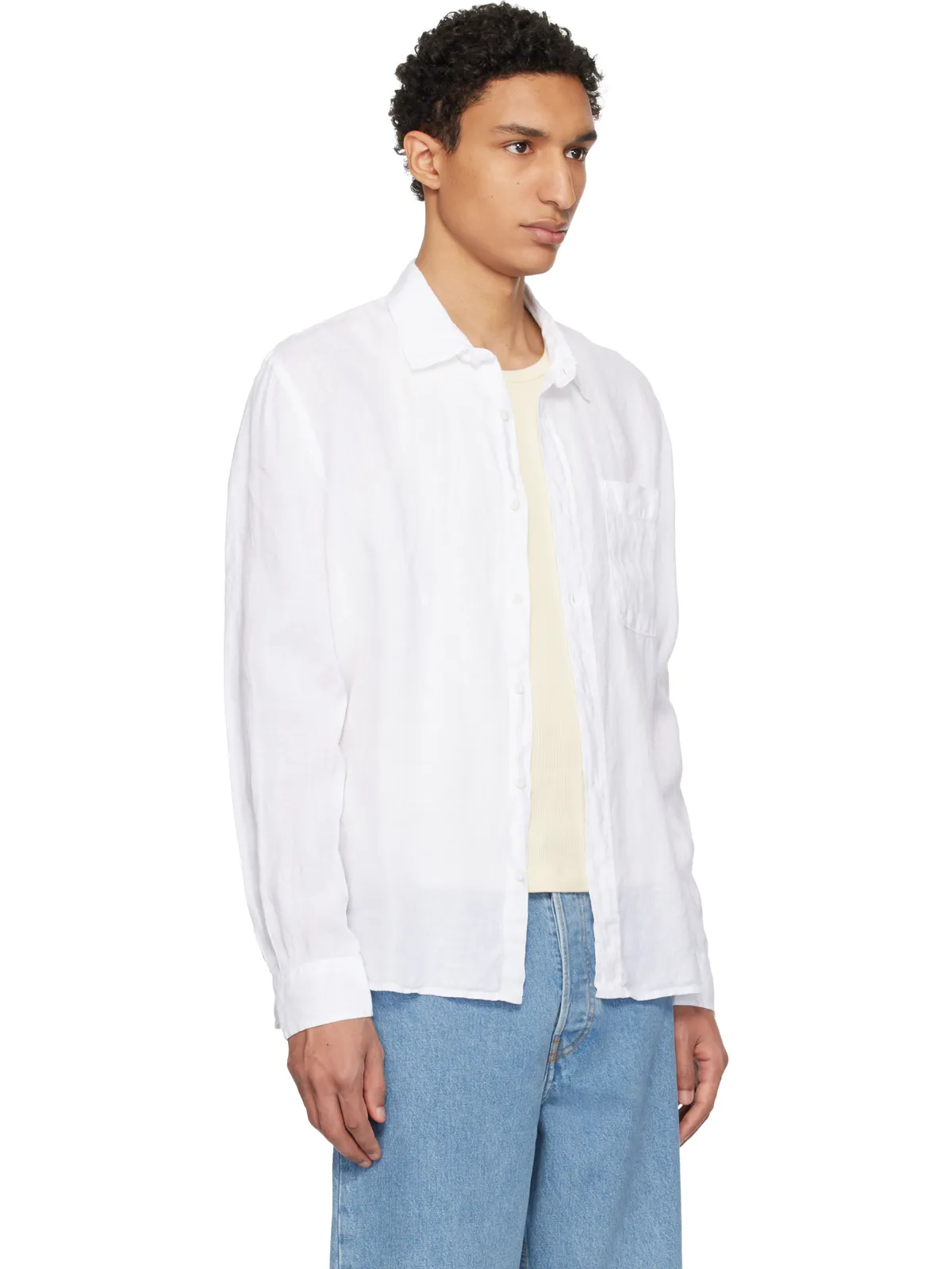 Merz b. Schwanen Relaxed Linen 長袖シャツ - 画像2