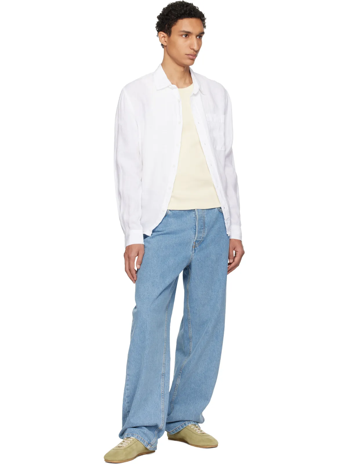 Merz b. Schwanen Relaxed Linen 長袖シャツ - 画像4