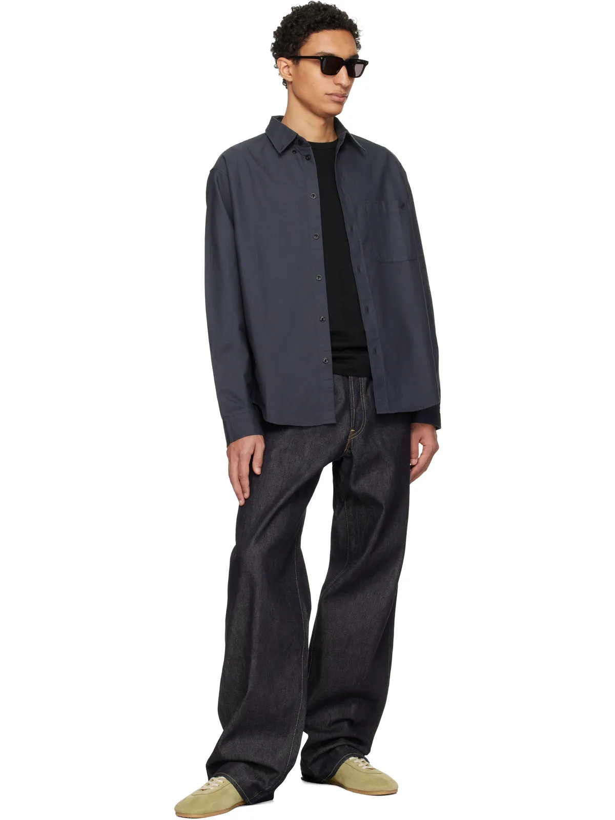 Merz b. Schwanen Button-Down コットン オックスフォード 長袖シャツ - 画像4