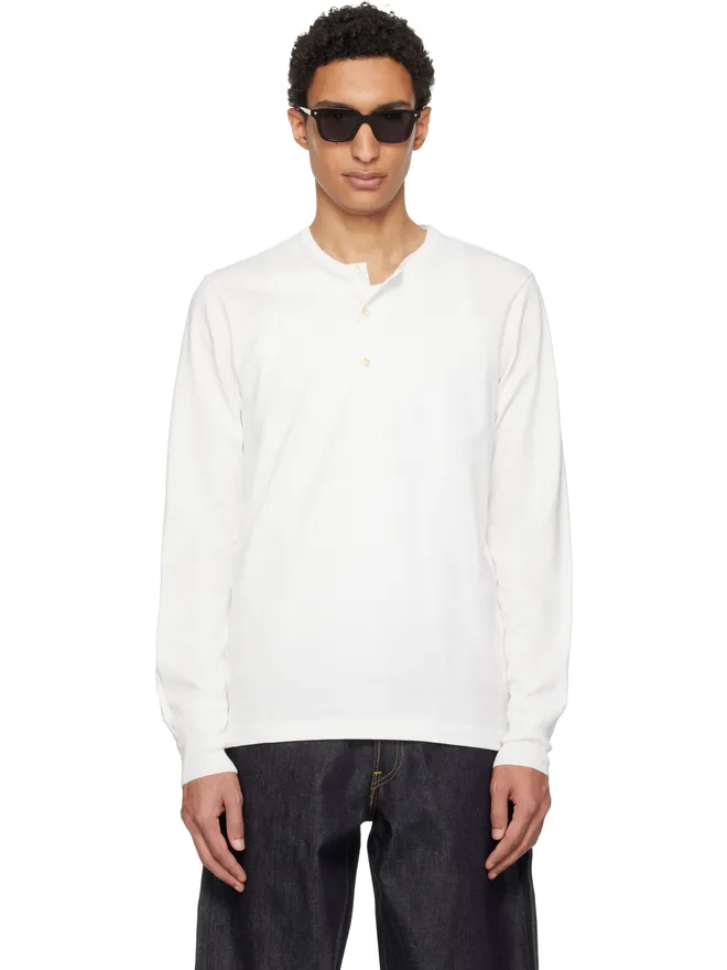 Merz b. Schwanen Merz b. Schwanen 2M06 Mid-Century Machine Refined Fit 長袖ヘンリーネック Tシャツの商品画像