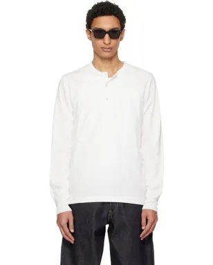 Merz b. Schwanen 2M06 Mid-Century Machine Refined Fit 長袖ヘンリーネック Tシャツ - サムネイル1