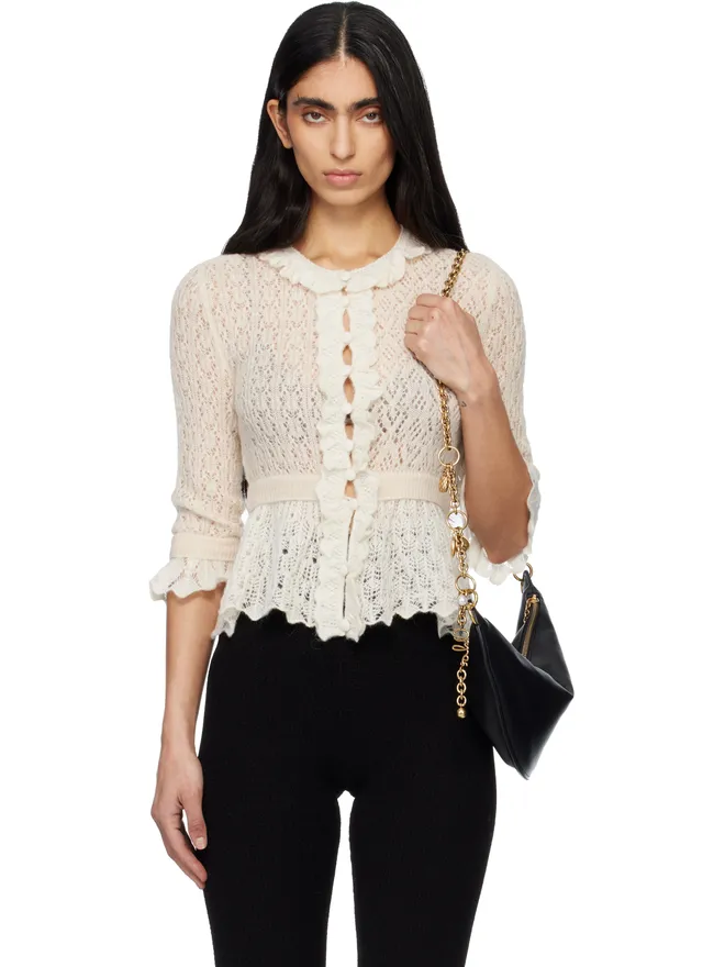 Chloe Chloe クロップド フリル アルパカ＆シルク ニットカーディガンの商品画像
