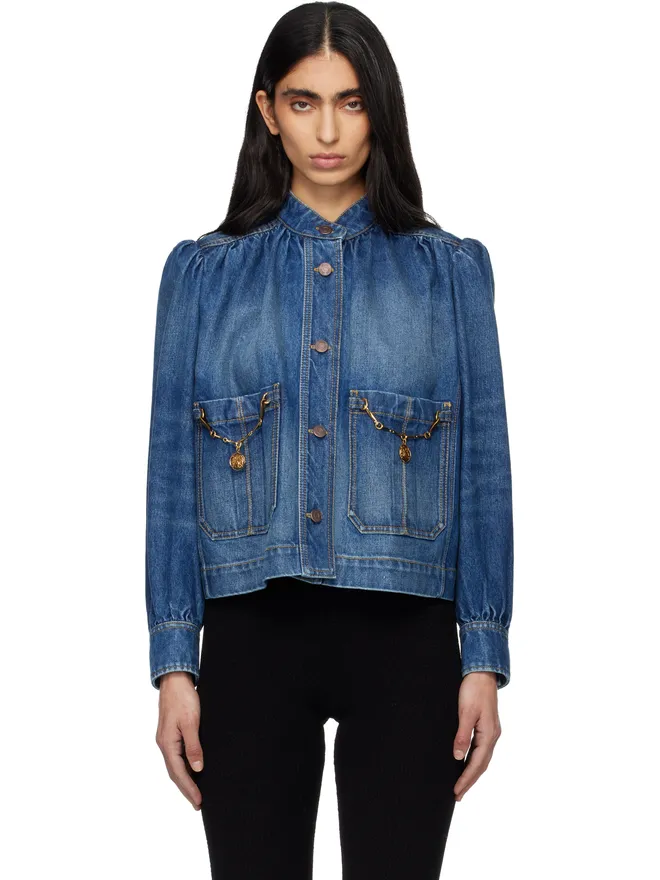 Chloe Chloe ハイネック ギャザー デニムジャケットの商品画像