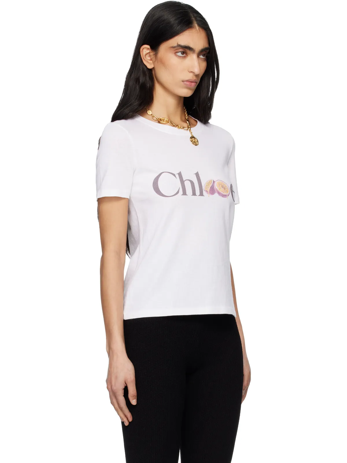 Chloe コットンジャージ ロゴ ベビーTシャツ - 画像2