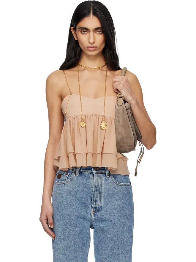 Chloe Chloe ノースリーブ ラッフル シルクジョーゼット トップスの商品画像