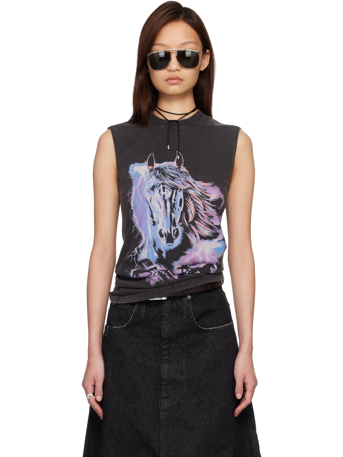 LU'U DAN 'Year of the Horse' ノースリーブTシャツ - 画像1