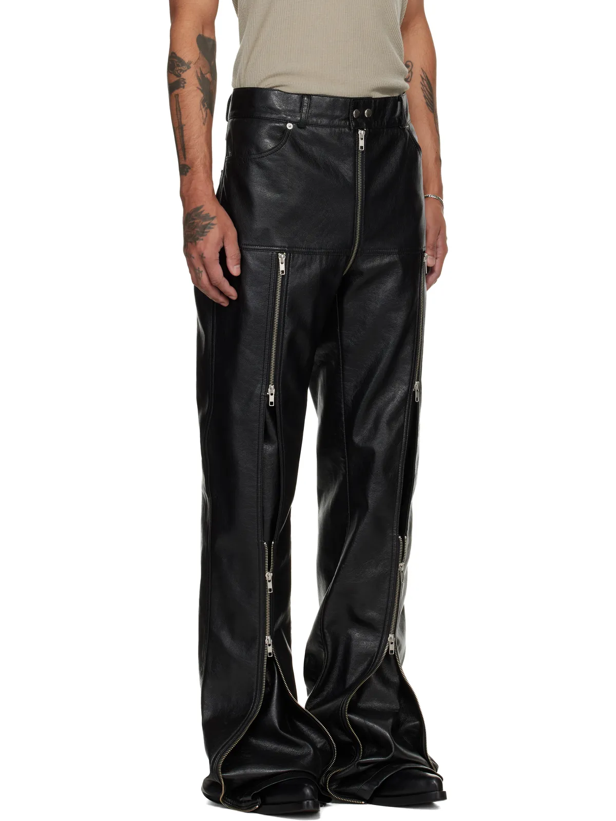 LU'U DAN Zipped Riot 5-Pocket フェイクレザー パンツ - 画像2