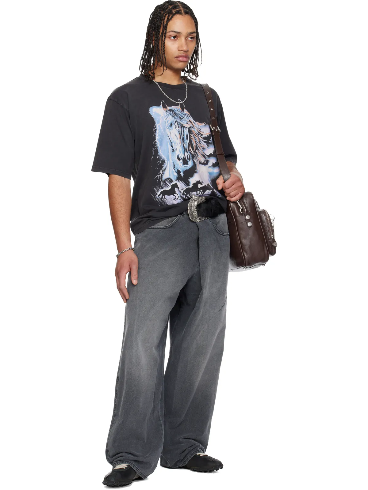 LU'U DAN 'Year of the Horse' Pony Hair Cowboy ベルト - 画像2