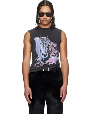 LU'U DAN 'Year of the Horse' ノースリーブTシャツ - サムネイル1