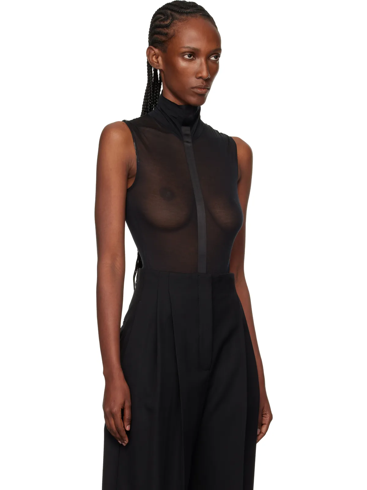 Mugler Tuxedo ノースリーブ ボディスーツ - 画像2