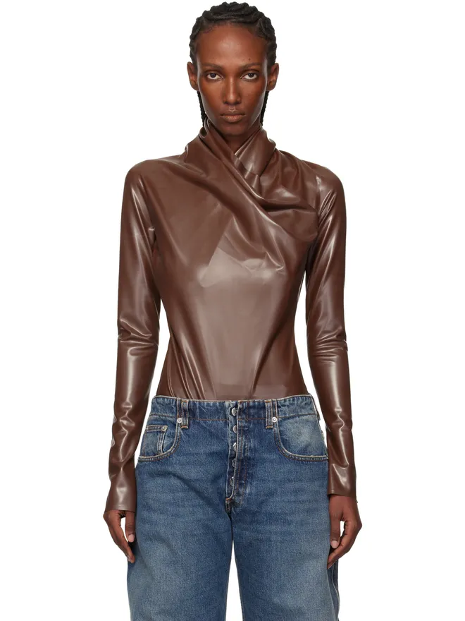 Mugler Mugler ラテックス スカーフ ボディスーツの商品画像