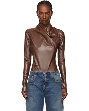 Mugler ラテックス スカーフ ボディスーツ - サムネイル1