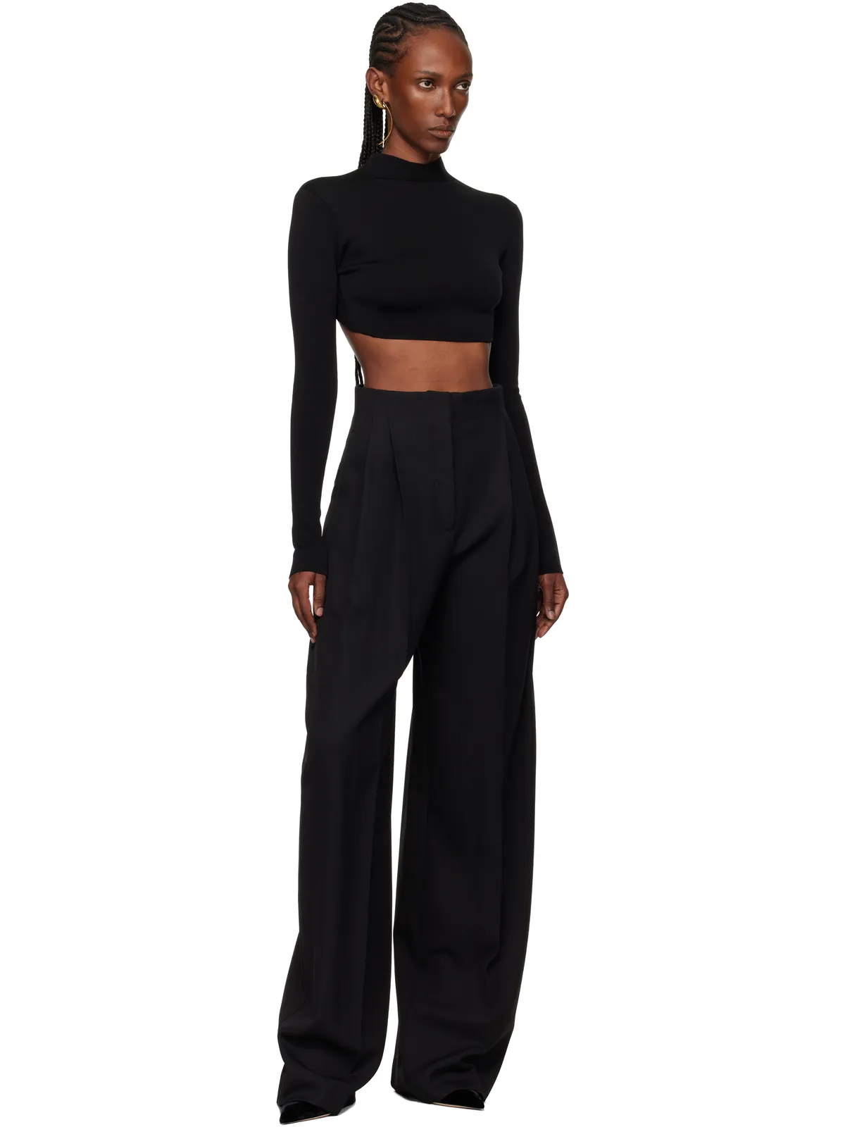Mugler ワイド タックパンツ - 画像4
