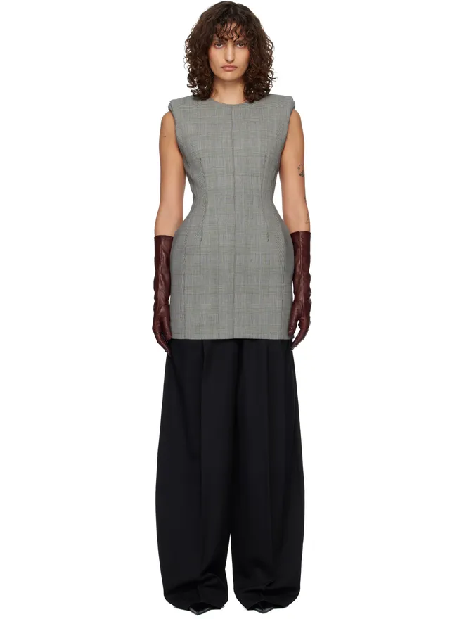 Mugler Mugler Checked Stockman ミニワンピースの商品画像