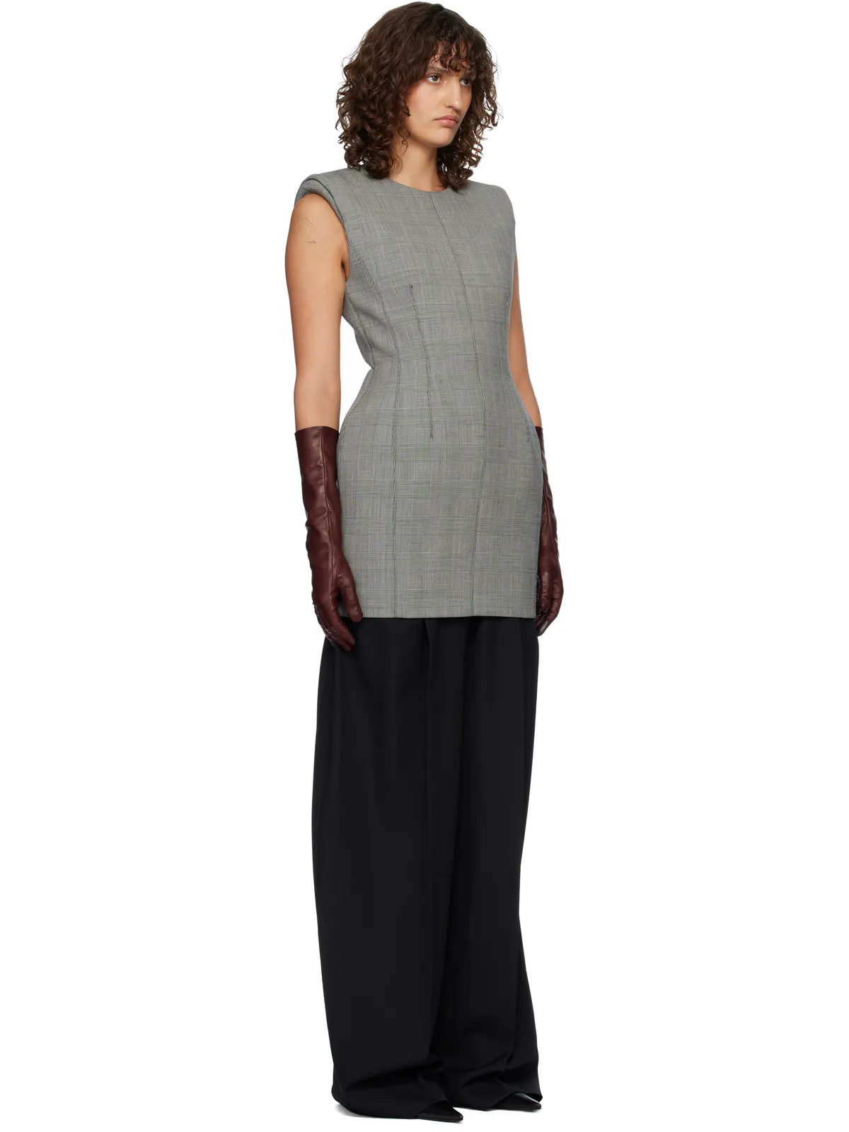 Mugler Checked Stockman ミニワンピース - 画像2