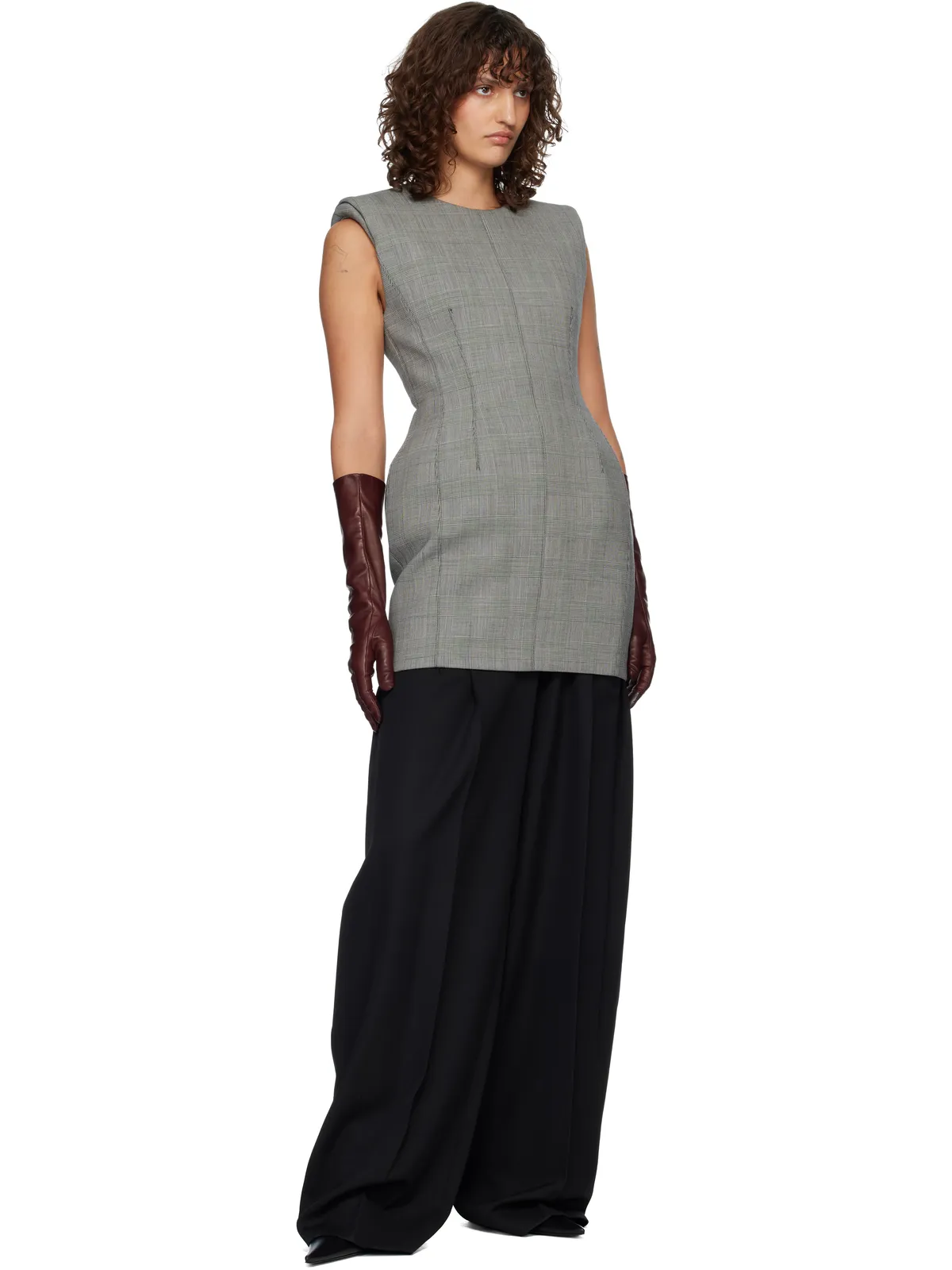 Mugler Checked Stockman ミニワンピース - 画像5