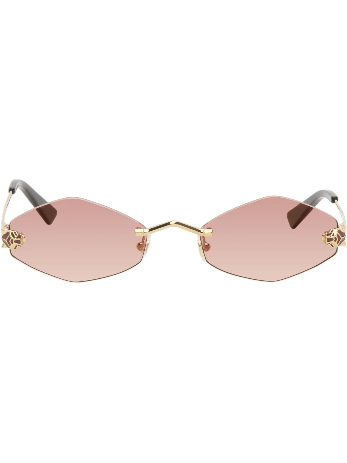 Cartier 'Panthère de Cartier' Geometric リムレス サングラス - 画像1