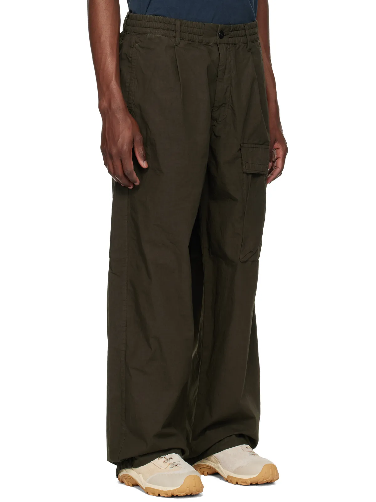 C.P. Company カーキ Micro-Reps Boxy Leg Pocket Lens カーゴパンツ - 画像2