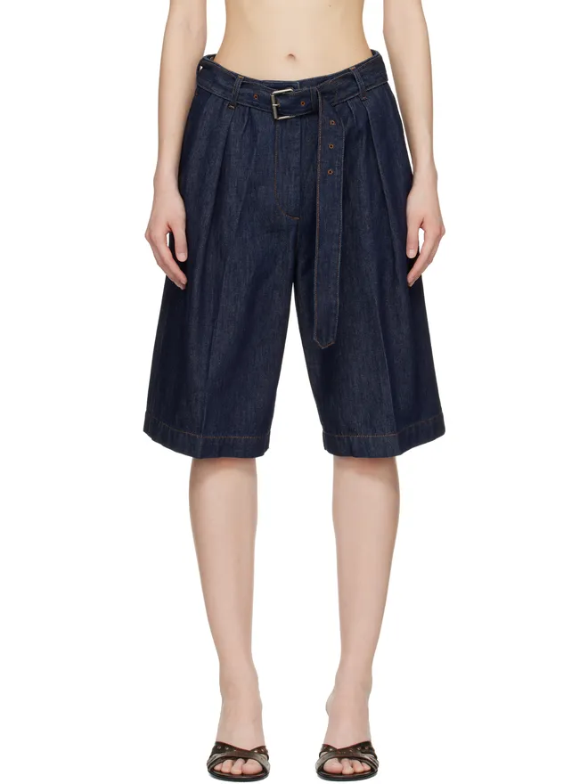 Dries Van Noten Dries Van Noten ベルト デニムショートパンツの商品画像