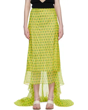 Dries Van Noten エンベリッシュド シルク マキシスカート - サムネイル1