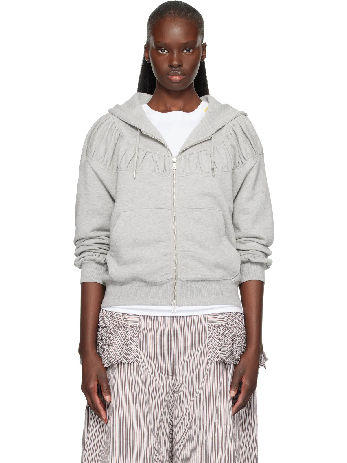 Dries Van Noten Cropped Loose ジップフーディ - 画像1