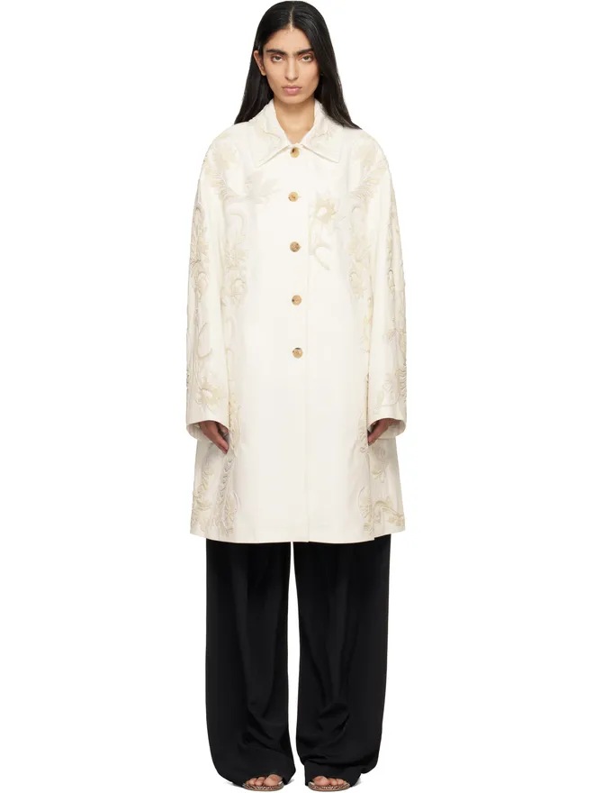 Dries Van Noten Dries Van Noten エンブロイダリー Aライン コートの商品画像