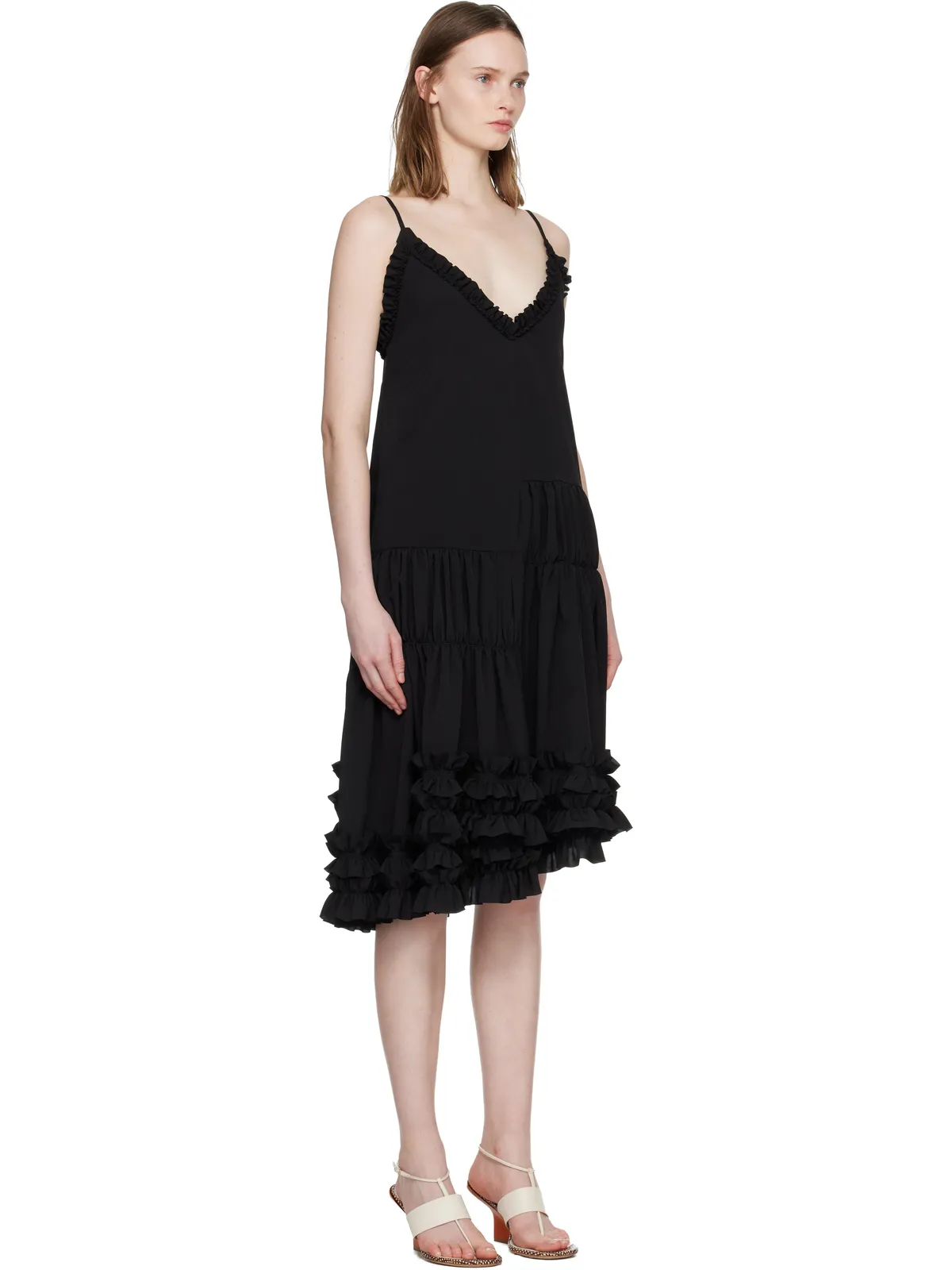 Dries Van Noten アシンメトリー フリル ミニワンピース - 画像2