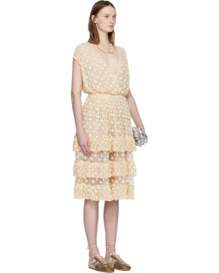 Dries Van Noten ラッフル メッシュ ミディアムドレス - サムネイル2