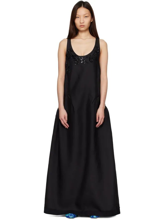 Dries Van Noten Dries Van Noten Rounded ウール＆シルク マキシドレスの商品画像