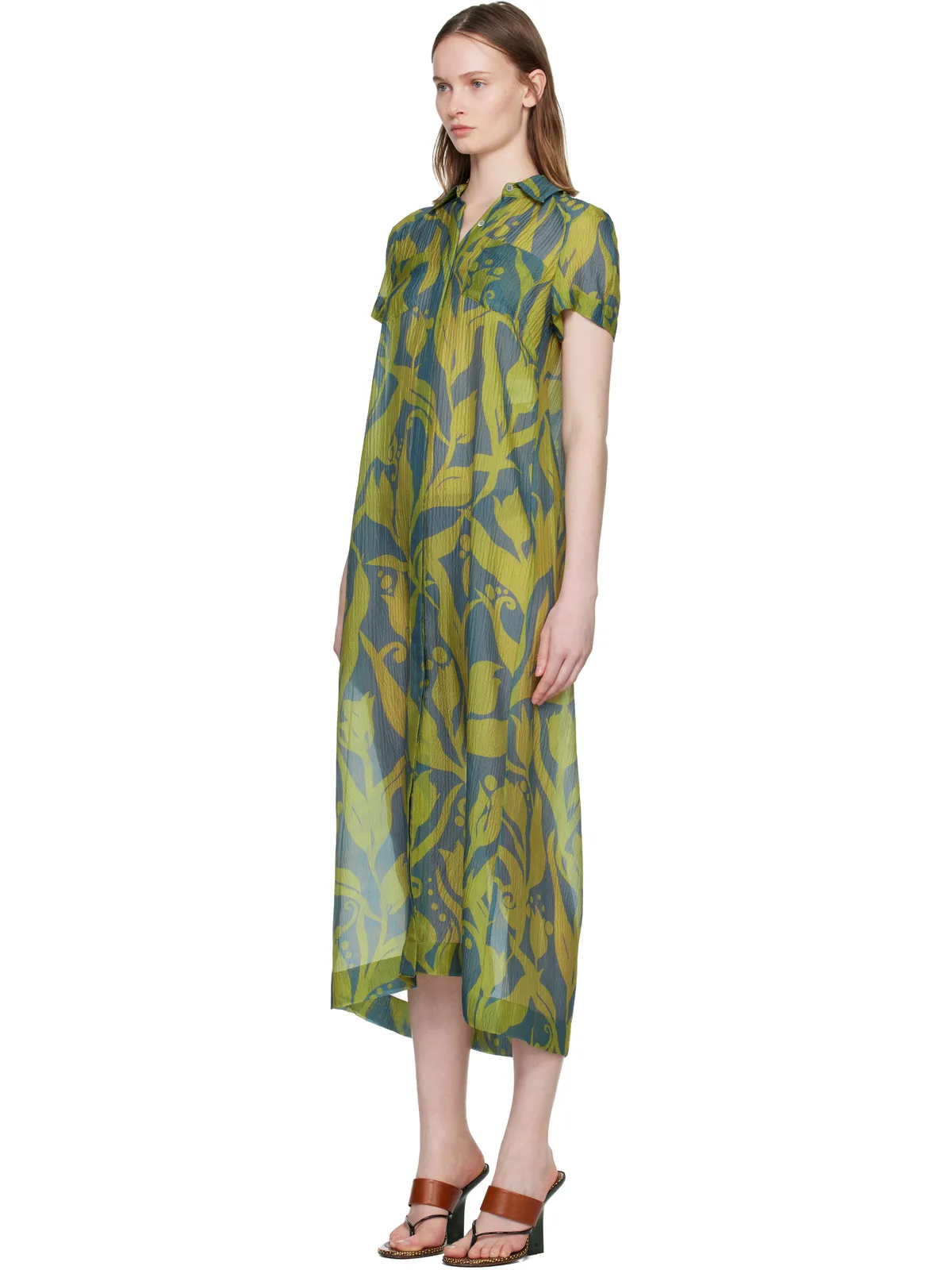 Dries Van Noten ロング シャツ マキシワンピース - 画像4