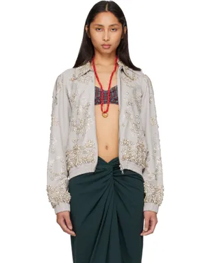 Dries Van Noten エンブロイダリー コットン ブルゾンジャケット - サムネイル1