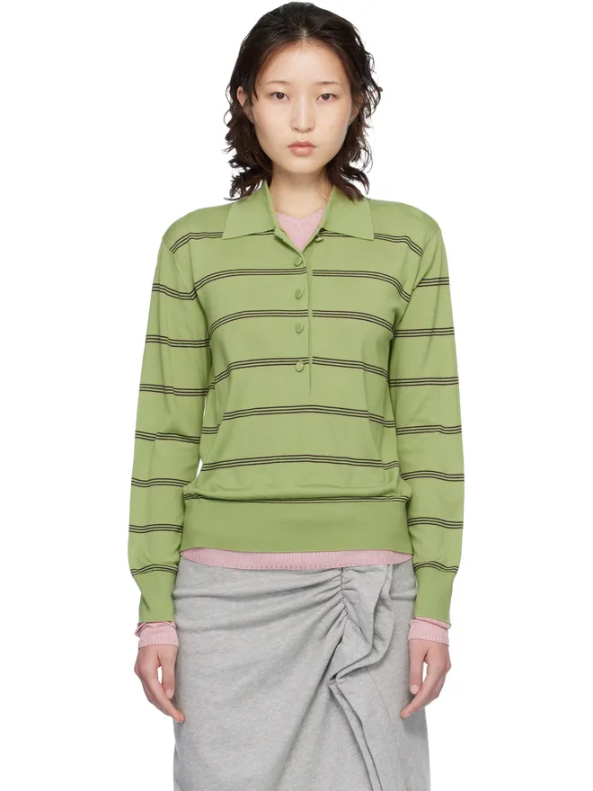Dries Van Noten Dries Van Noten メリノウール ニットポロシャツの商品画像