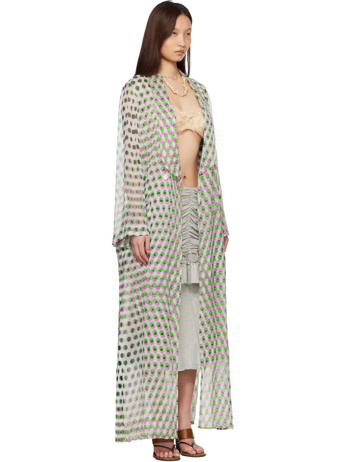 Dries Van Noten 水玉プリント シルククレポン ジャケット - 画像2