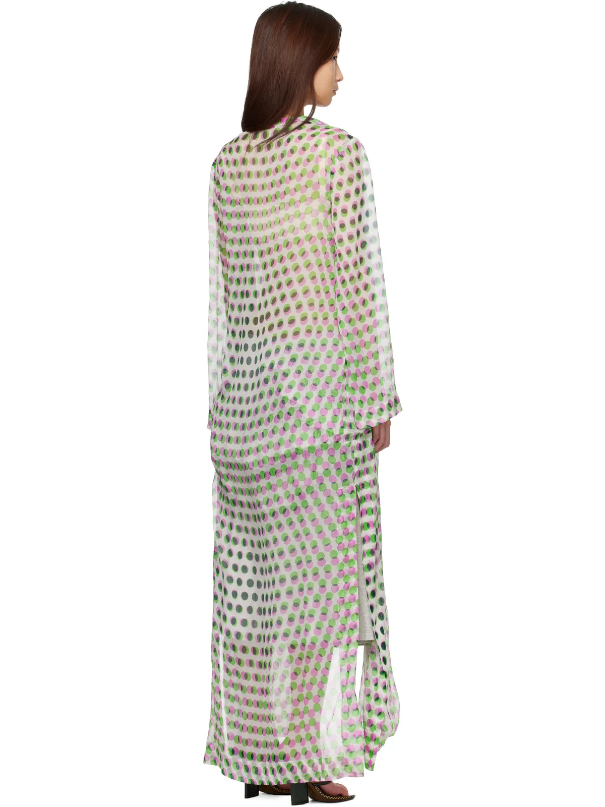 Dries Van Noten 水玉プリント シルククレポン ジャケット - 画像3