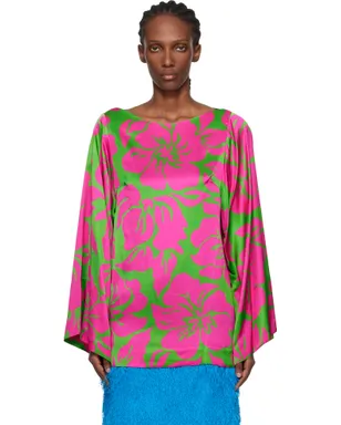 Dries Van Noten サテン フローラル プリントブラウス - サムネイル1