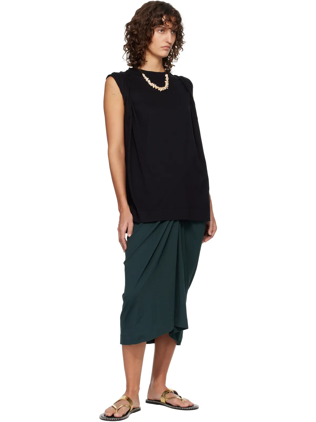 Dries Van Noten ルーズ ノースリーブTシャツ - 画像4