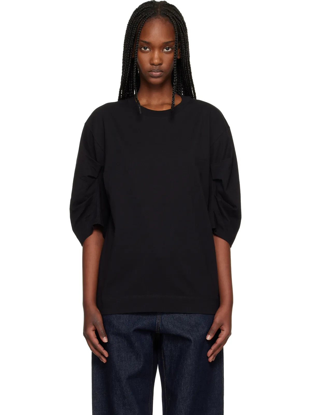 Dries Van Noten Pleated Sleeve Tシャツ - 画像1