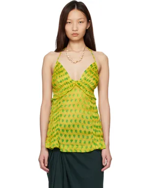 Dries Van Noten Optical Polka Dot シルク ホルタートップ - サムネイル1