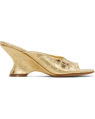 Dries Van Noten オープントゥ レザー ミュール ヒールサンダル - サムネイル1