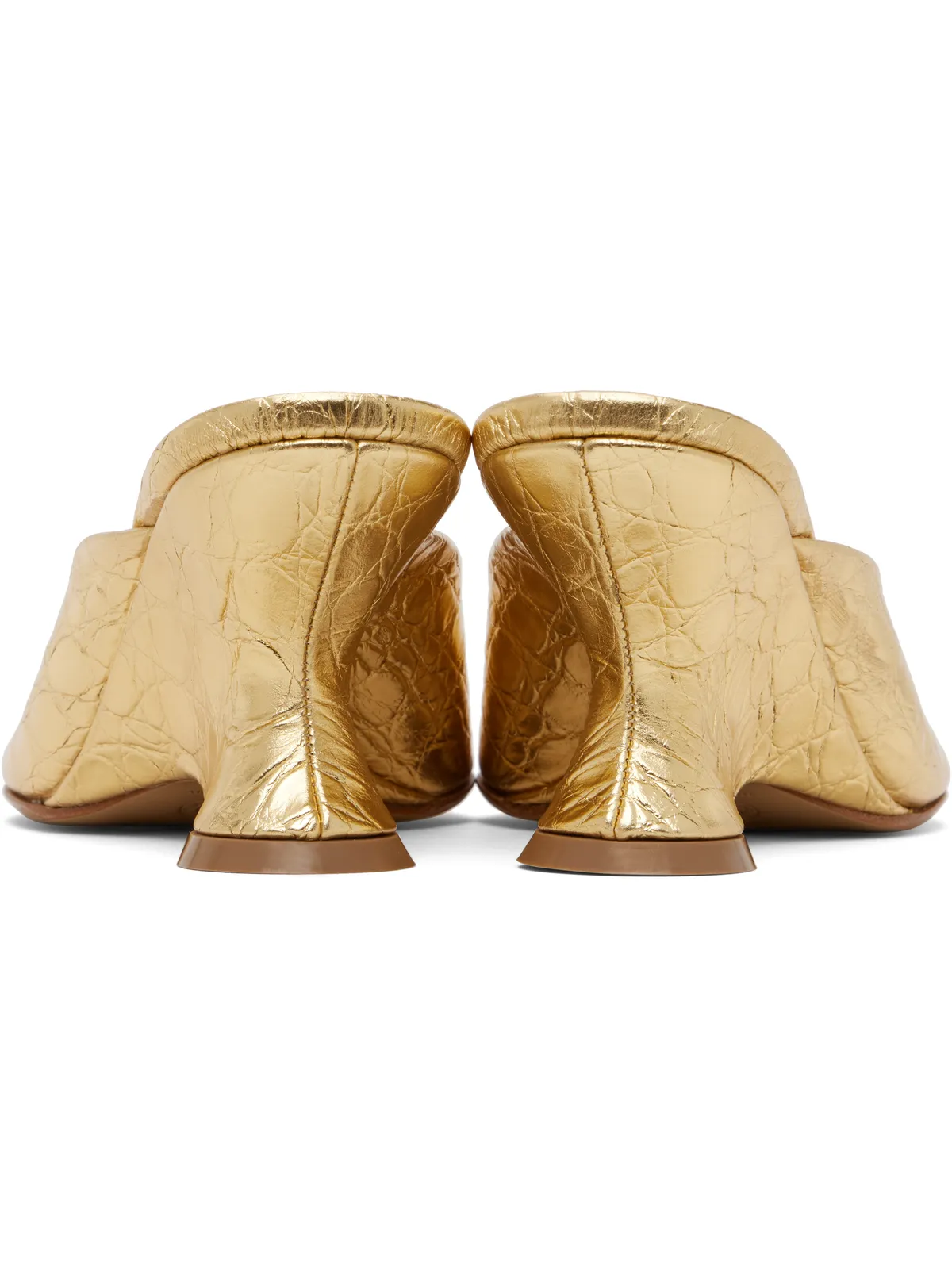 Dries Van Noten オープントゥ レザー ミュール ヒールサンダル - 画像2