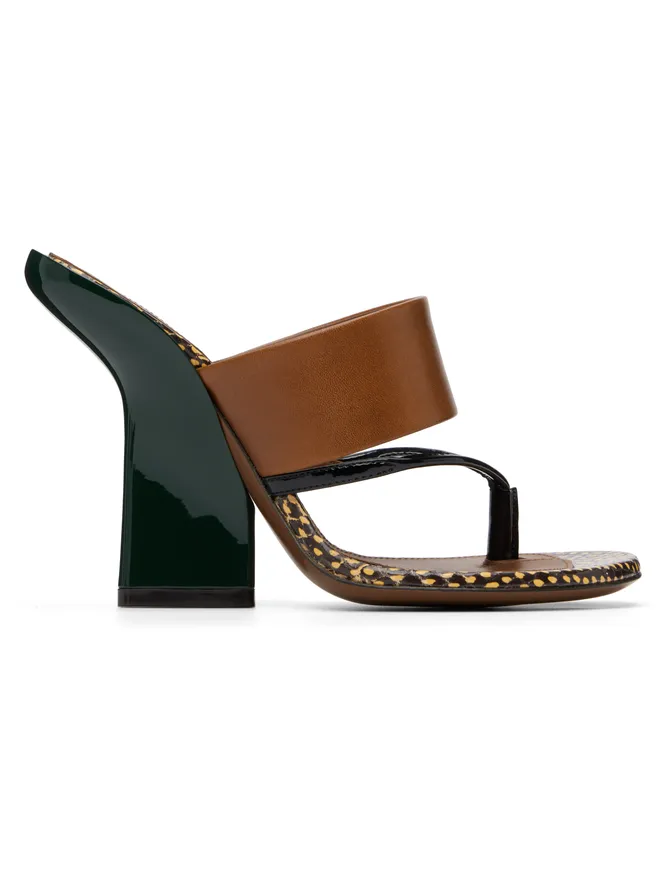 Dries Van Noten Dries Van Noten レザー ヒールサンダルの商品画像