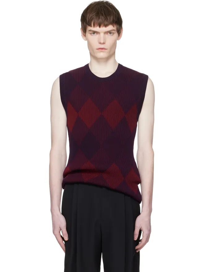Dries Van Noten Dries Van Noten アーガイル ニットベストの商品画像