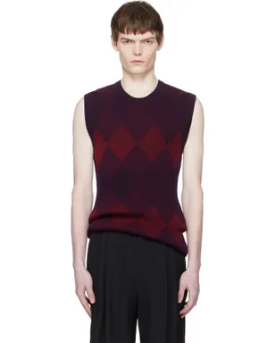 Dries Van Noten アーガイル ニットベスト - サムネイル1