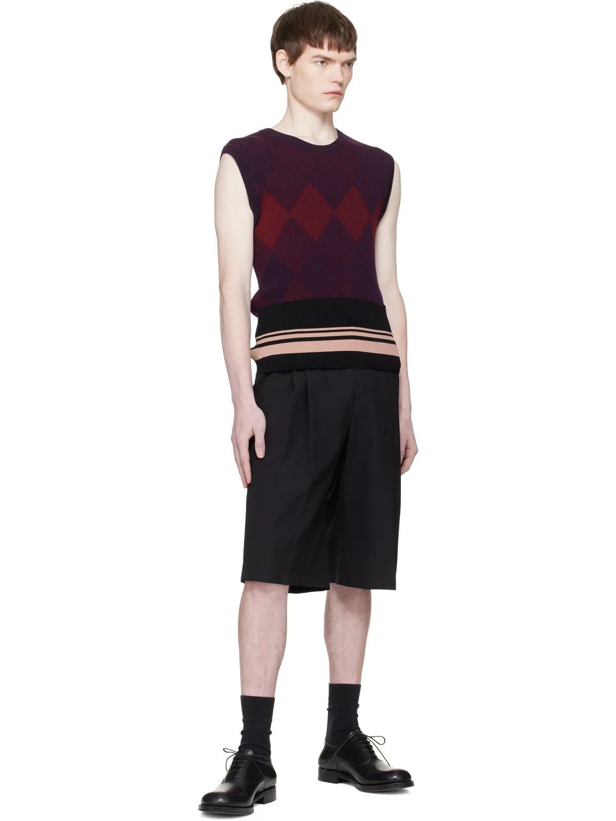 Dries Van Noten アーガイル ニットベスト - 画像5