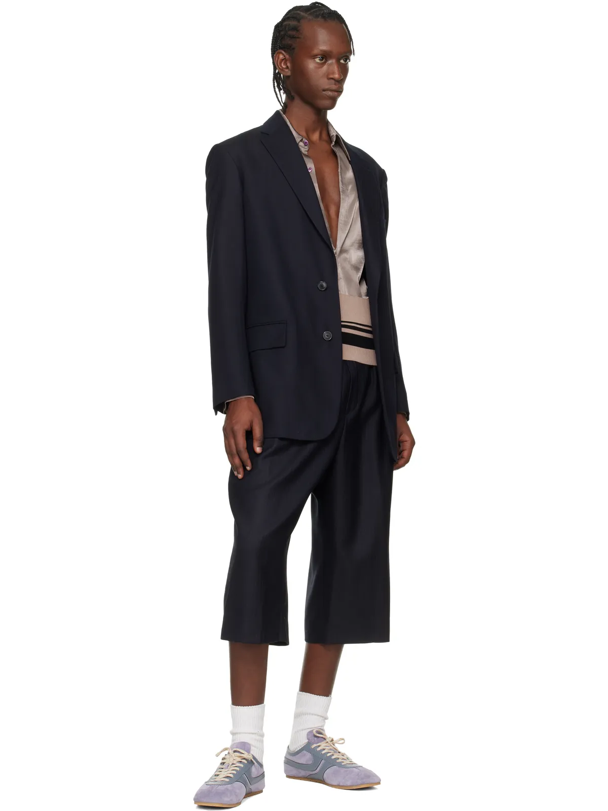 Dries Van Noten Belted Light Wool ショートパンツ - 画像4
