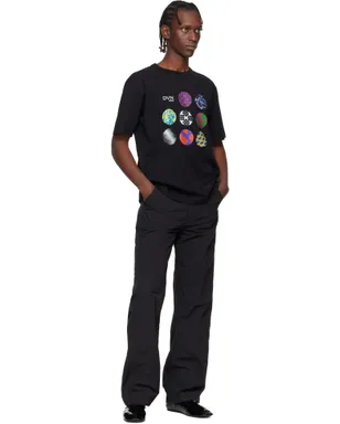 Dries Van Noten ブラック クリンクル カーゴパンツ - サムネイル4